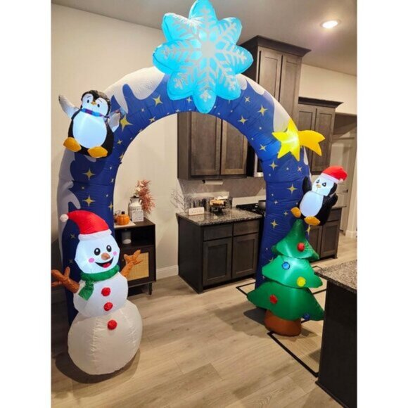 🆕10FT Christmas Inflatables Winter Snowman Arch LED Yard Outdoor Decorations - Picture 2 of 8